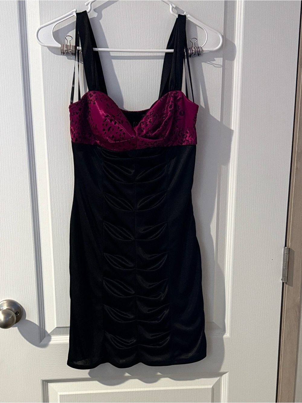 Love Tease Black Slip with Magenta Lace Accent